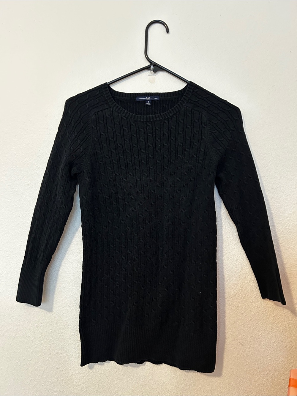 GAP Black Cable Knit Long-Sleeve Sweater